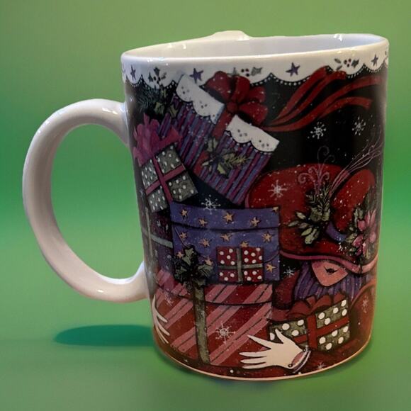 Festive Red Hat Coffee Mug Cup Lang and Wise Collector Mugs W/ Box Christmas #43 - Picture 2 of 6